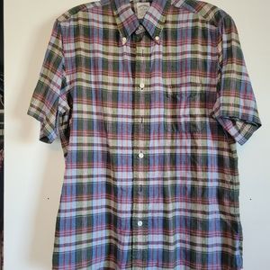 Brooks Brothers size M green plaid short sleeve button up